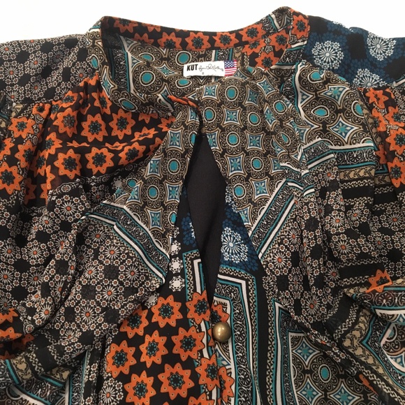 Kut from the Cloth Tie Neck 3/4 sleeve flirtydress - Picture 4 of 4